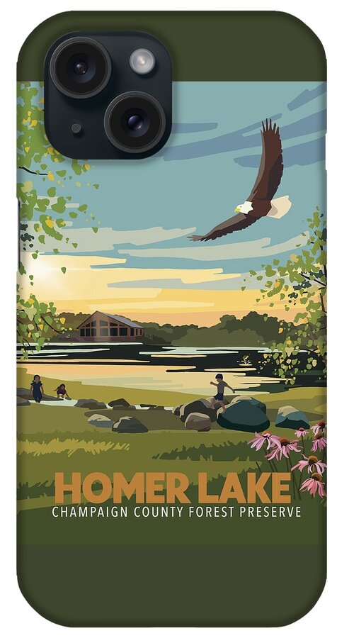 Lake iPhone Case featuring the digital art Homer Lake Forest Preserve by Champaign County Forest Preserve District