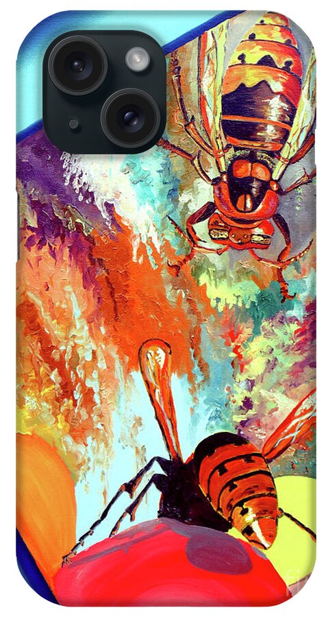 Hornets iPhone Case featuring the painting Hornets by Daniel Janda