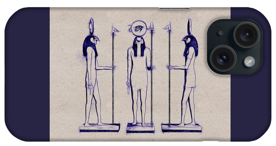 Egypt.pyramid iPhone Case featuring the digital art Horus God of Egypt by Esoterica Art Agency