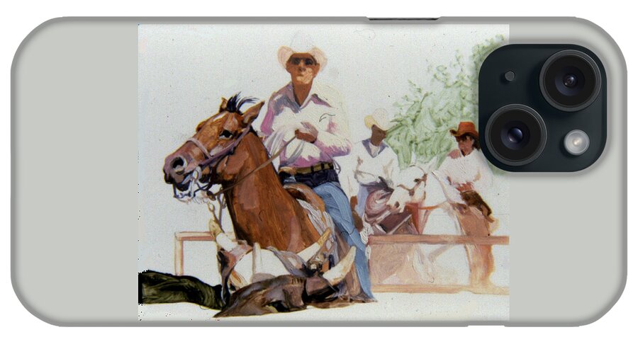 Rancher iPhone Case featuring the painting Hot n' Dusty by Elizabeth - Betty Jean Billups