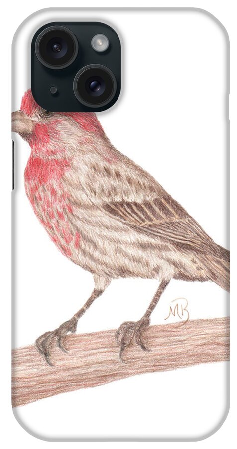 Bird Art iPhone Case featuring the painting House Finch by Monica Burnette