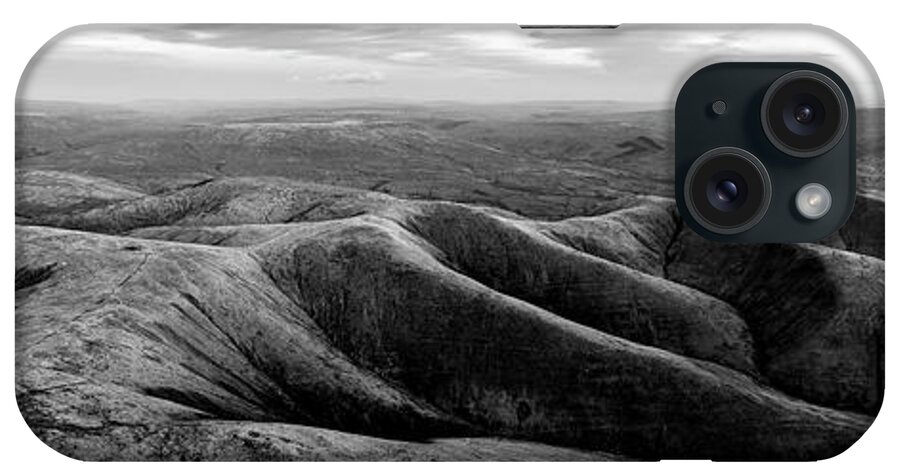 Panorama iPhone Case featuring the photograph Howgill Fells Aerial Black and White Yorkshire Dales Cumbria 2 by Sonny Ryse