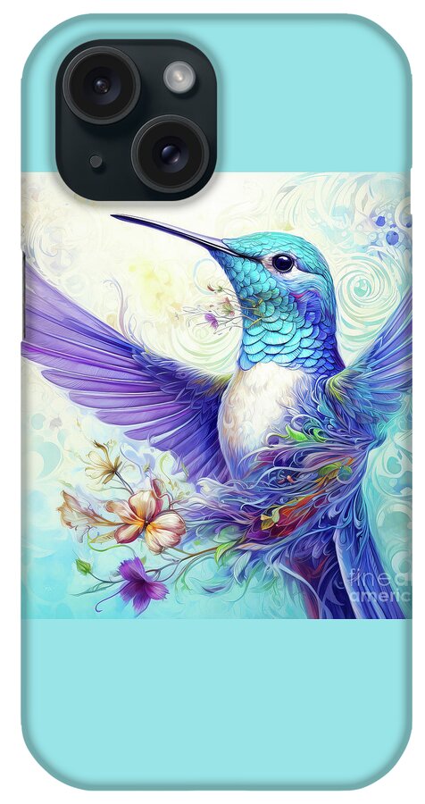 Hummingbird iPhone Case featuring the painting Hummingbird Beauty by Tina LeCour