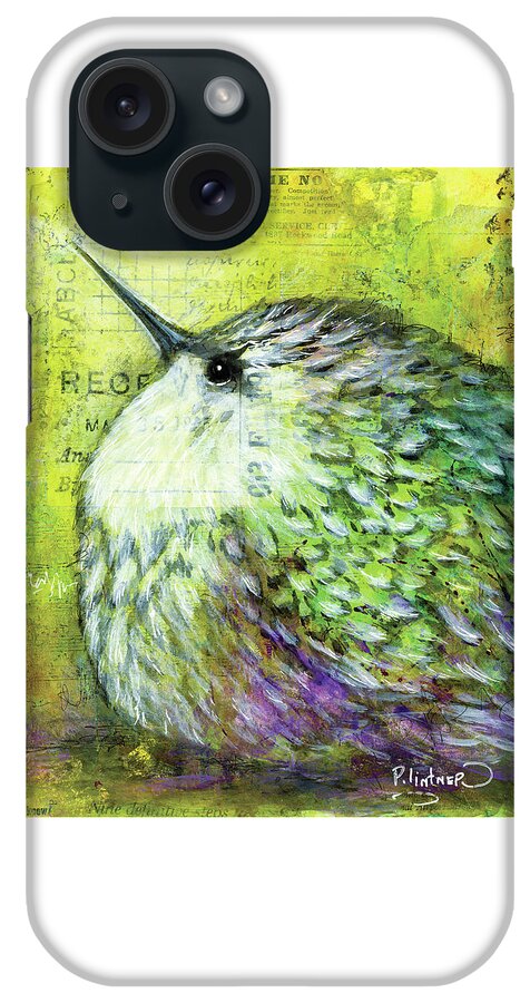 Hummingbird iPhone Case featuring the painting Hummingbird by Patricia Lintner