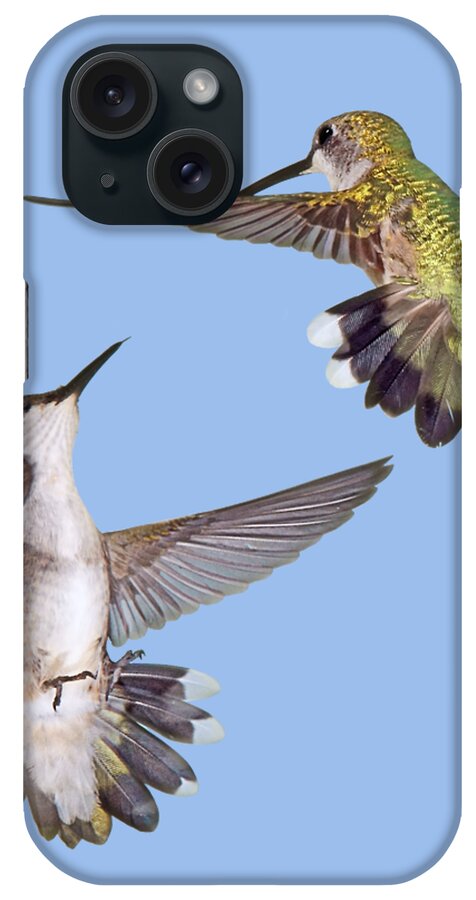 Hummingbirds iPhone Case featuring the photograph Hummingbirds - Defensive Dance by Nikolyn McDonald