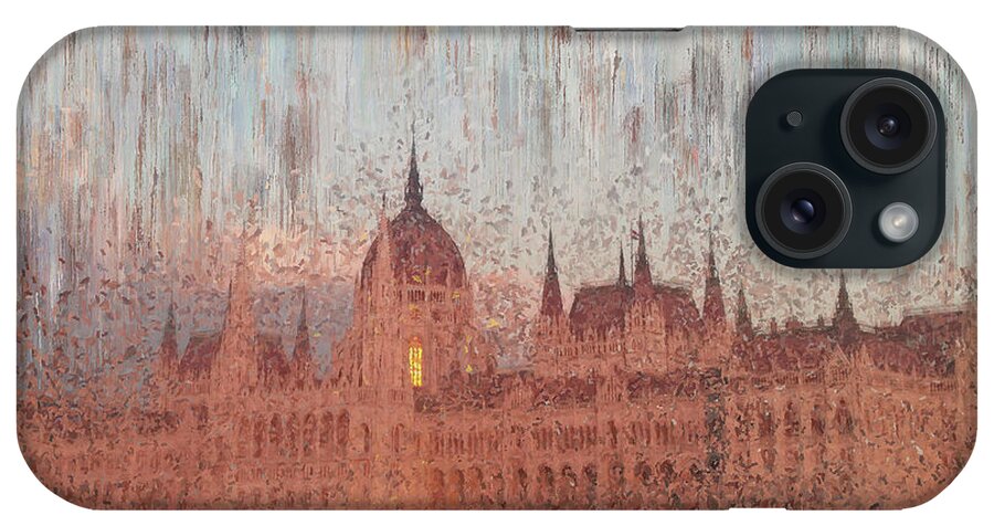 Budapest iPhone Case featuring the painting Hungarian Parliament Building by Alex Mir