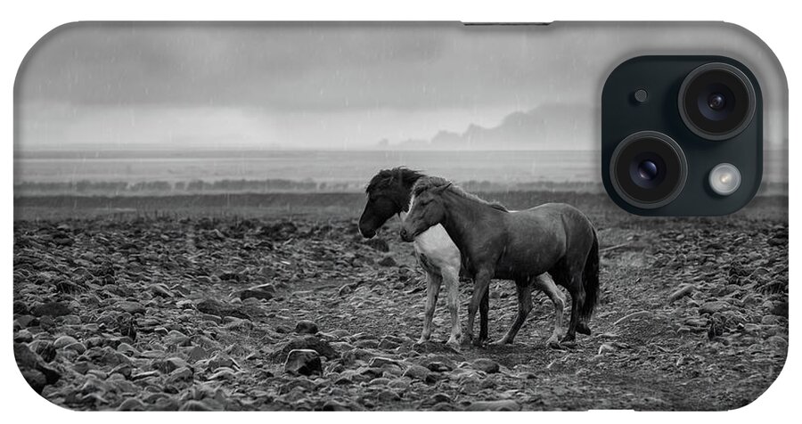 Photographs iPhone Case featuring the photograph Hunkerdown - Horse Art by Lisa Saint