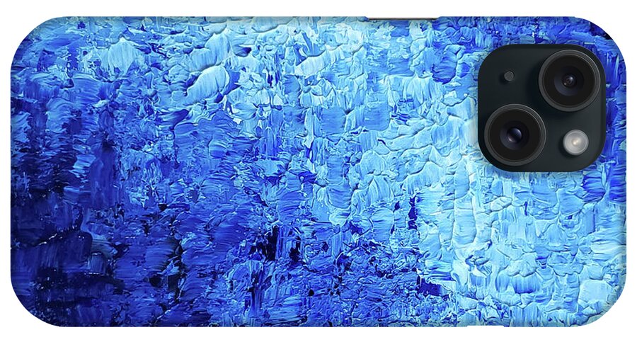 Hydrangea iPhone Case featuring the painting HYDRANGEA FLOWERS Abstract in Blue and White by Lynnie Lang