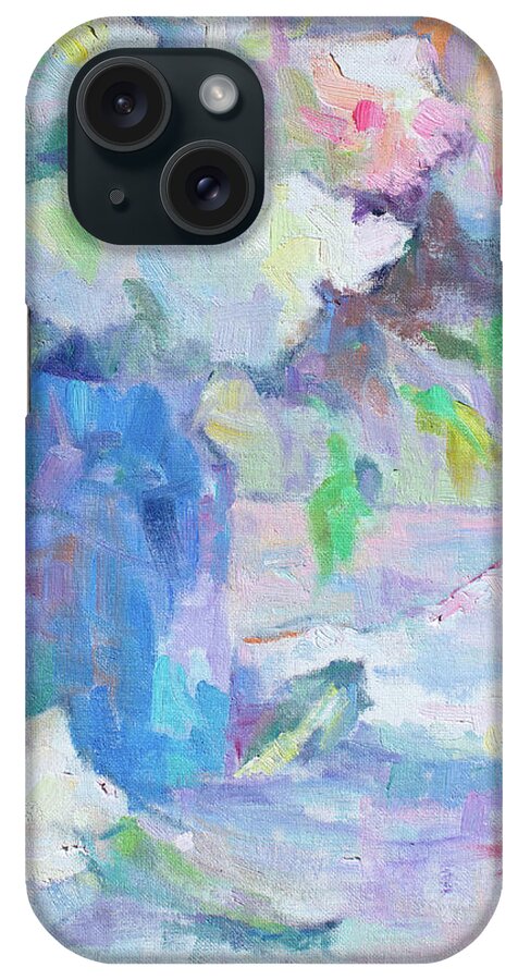 French Impressionism iPhone Case featuring the painting Hydrangeas and Blue by Srishti Wilhelm