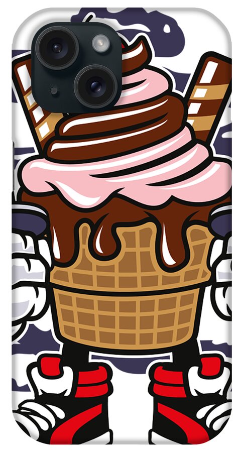 Ice Cream iPhone Case featuring the digital art Ice Cream fighter by Long Shot