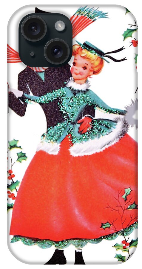 Ice Skating iPhone Case featuring the digital art Ice Skating Couple by Long Shot