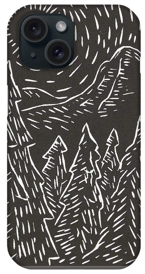 Moonlight iPhone Case featuring the relief Idyllwild Moonlight by Gerry High