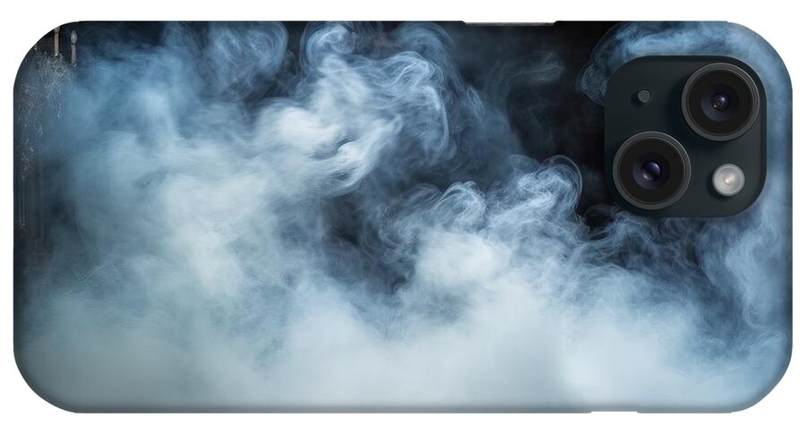 Smoke iPhone Case featuring the painting Image of dense fume swirling in the dark interior by N Akkash