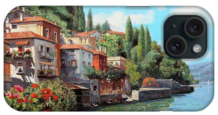 Lake Como iPhone Case featuring the painting Impressioni Del Lago by Guido Borelli