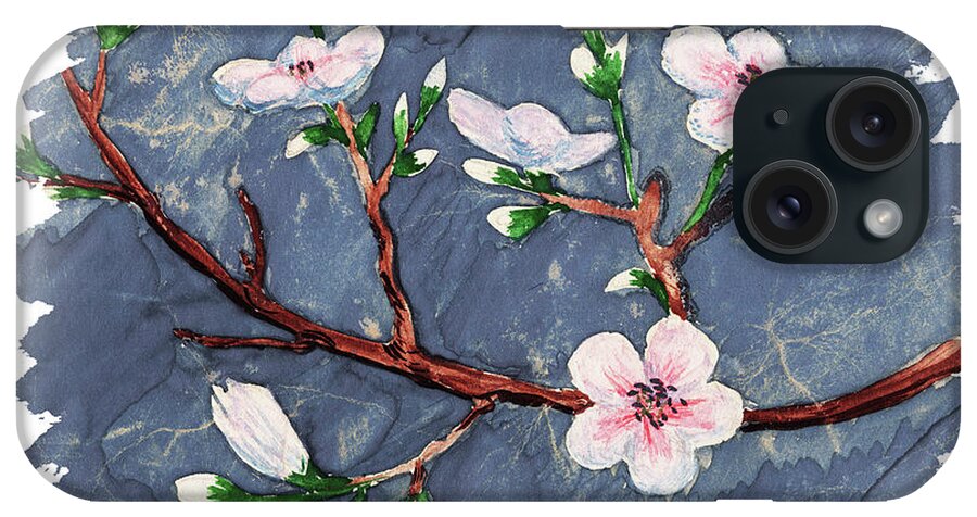 Cherry Blossoms iPhone Case featuring the painting Impulse Of Nature Watercolor Cherry Blossoms Free Brush Strokes IV by Irina Sztukowski