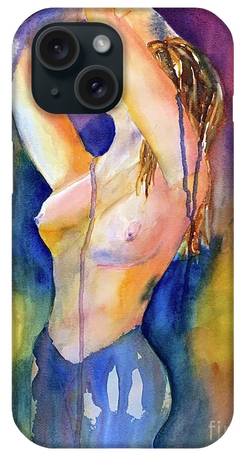 Shower iPhone Case featuring the painting In The Shower by Hilda Vandergriff