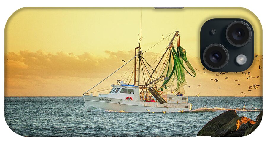 Shrimp Boat iPhone Case featuring the photograph Inbound Shripm Boat by Bob Decker