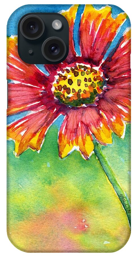 Texas iPhone Case featuring the painting Indian Blanket Flower by Carlin Blahnik CarlinArtWatercolor