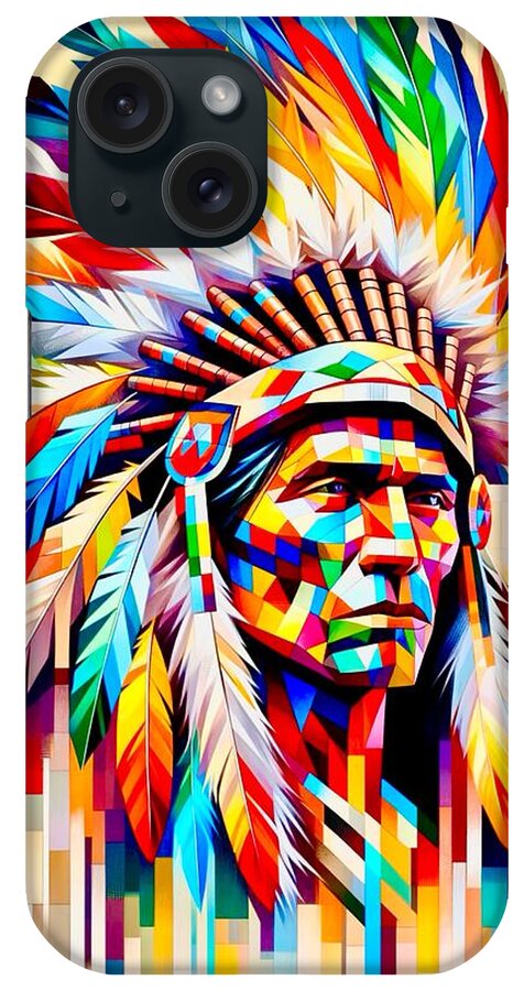 Indian Chief iPhone Case featuring the painting Indian Chief by Emeka Okoro
