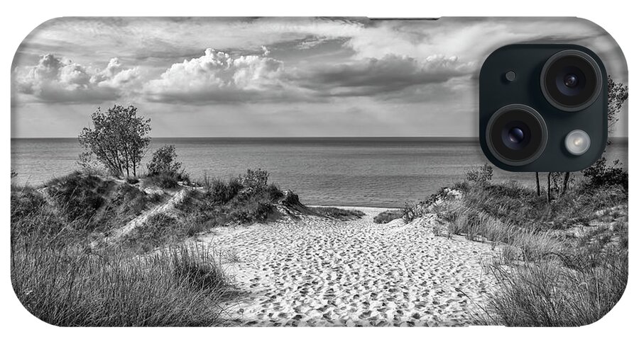 Indiana iPhone Case featuring the photograph Indiana Dunes State Park Monochrome by Joseph S Giacalone