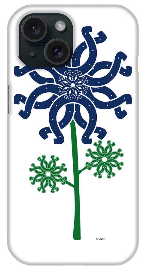 Nfl iPhone Case featuring the digital art Indianapolis Colts - NFL Football Team Logo Flower Art by Steven Shaver