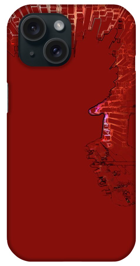 Guitar iPhone Case featuring the digital art Inferno In Red #2 by Ken Walker