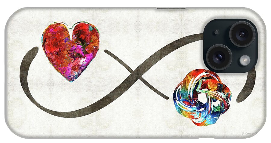 Infinity Symbol iPhone Case featuring the painting Infinity Love Knot - Always And Forever - Sharon Cummings by Sharon Cummings