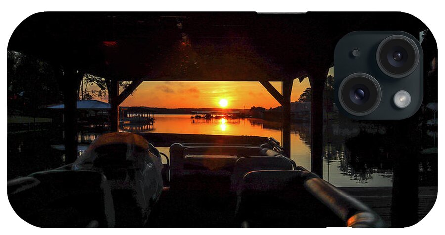 Lake iPhone Case featuring the photograph Inside Boathouse Sunrise by Ed Williams