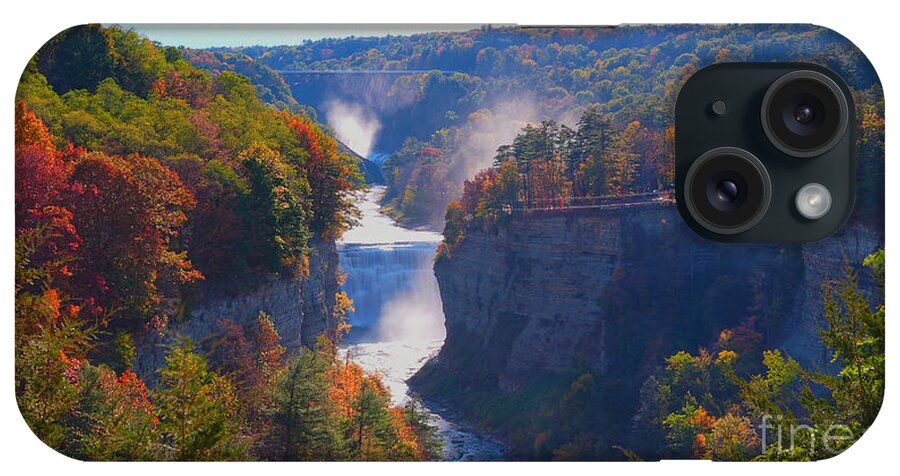 Middle Falls iPhone Case featuring the photograph Inspiring View of the Middle Falls by fototaker Tony