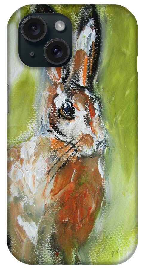 Hare Art iPhone Case featuring the painting Irish Hare Painting by Mary Cahalan Lee - aka PIXI