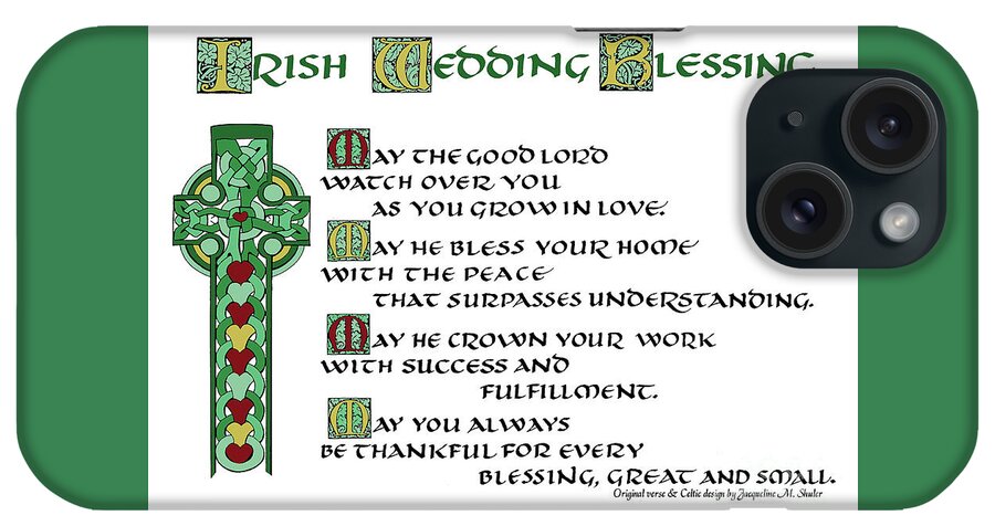  Celtic iPhone Case featuring the digital art Irish Wedding Blessing by Jacqueline Shuler