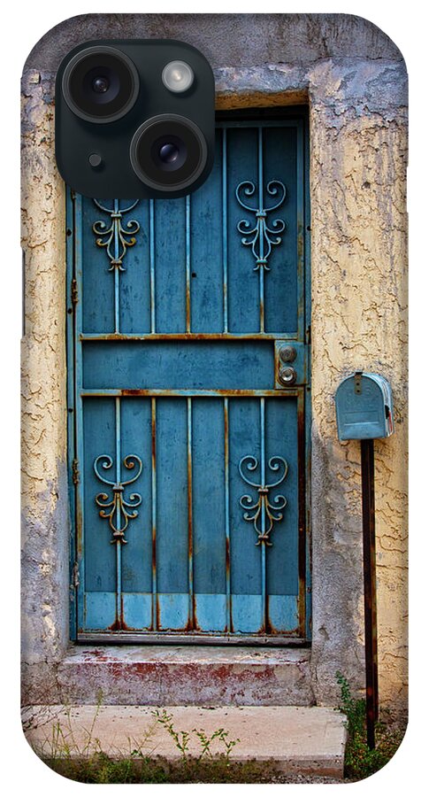 Doors iPhone Case featuring the photograph Iron Blue by Carmen Kern
