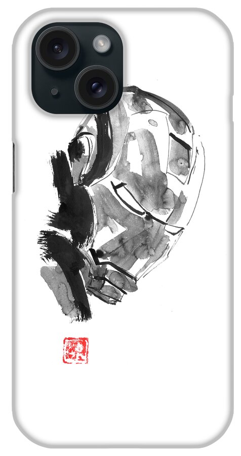 Iron Man iPhone Case featuring the drawing Ironman 04 by Pechane Sumie