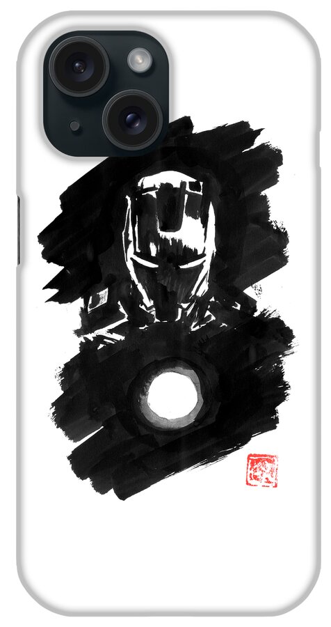 Ironman iPhone Case featuring the drawing Ironman 06 by Pechane Sumie