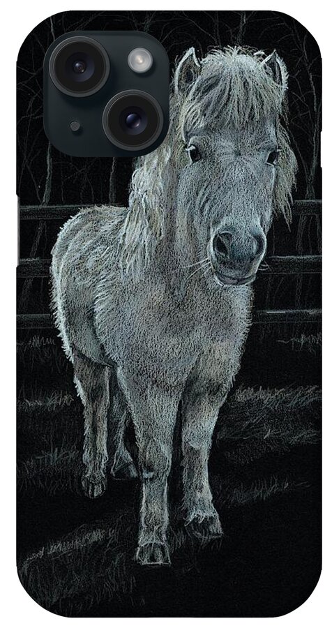 South Jersey Horse Rescue iPhone Case featuring the drawing A Life Saved - Yuki - Is That For Me? by Ellen Strack