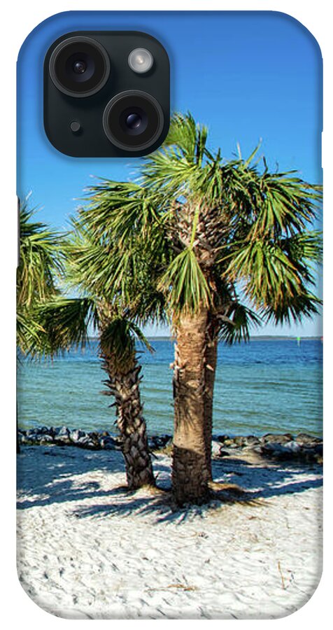 Island iPhone Case featuring the photograph Island Palm Trees and Boats, Pensacola Beach, Florida by Beachtown Views