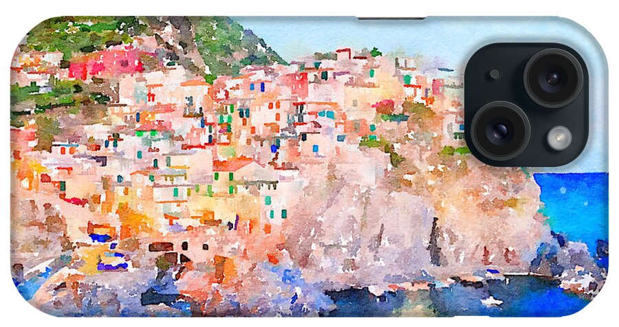 Italy iPhone Case featuring the painting Italy - original watercolor by Vart. by Vart