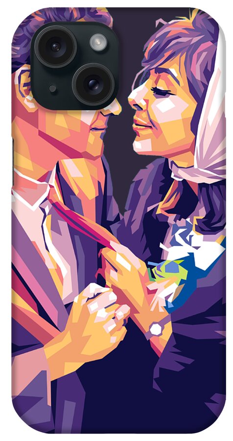 Jack Lemmon iPhone Case featuring the digital art Jack Lemmon and Elaine May by Movie World Posters