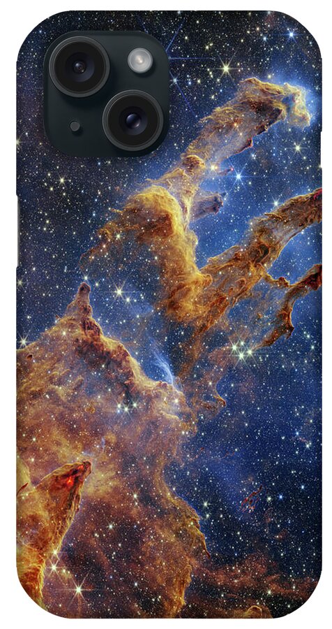 M16 iPhone Case featuring the photograph James Webb Pillars of Creation NIRCam by Sebastian Musial
