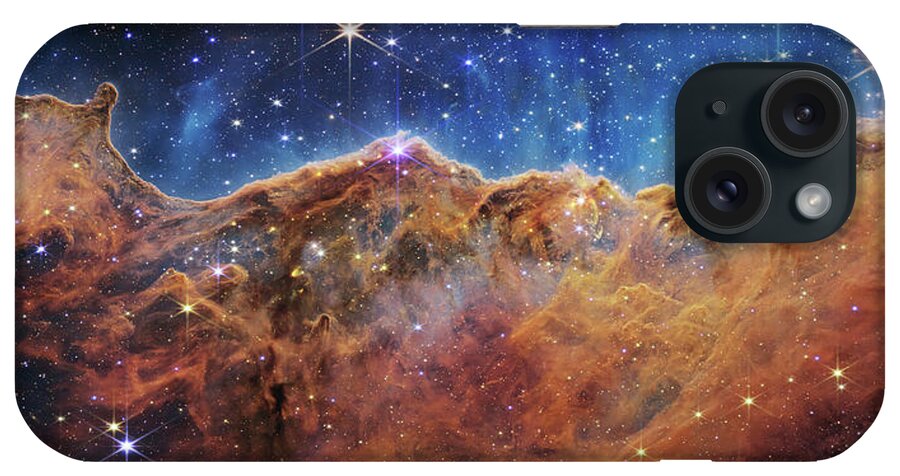 3scape iPhone Case featuring the photograph James Webb Telescope The Cosmic Cliffs in Carina by Adam Romanowicz