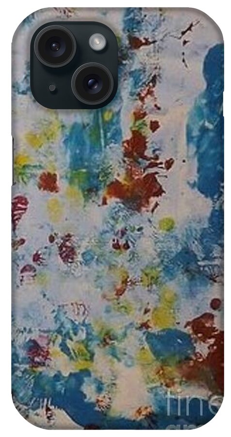 Acrylic iPhone Case featuring the painting Jazzy Blue Too by Denise Morgan