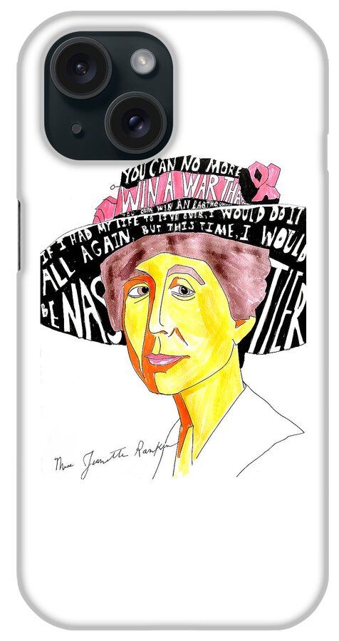 Jeanette iPhone Case featuring the painting Jeanette Rankin by Echoing Multiverse