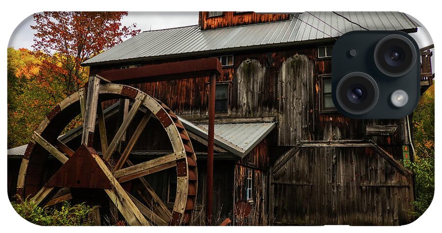 Jeffersonville iPhone Case featuring the photograph Jeffersonville Grist Mill in the Fall Jeffersonville VT by Toby McGuire
