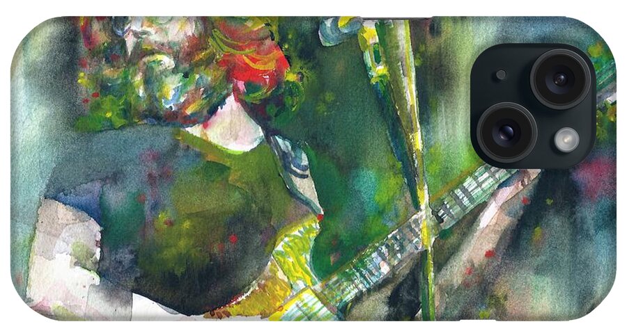 Jerry Garcia iPhone Case featuring the painting JERRY GARCIA - watercolor portrait.18 by Fabrizio Cassetta