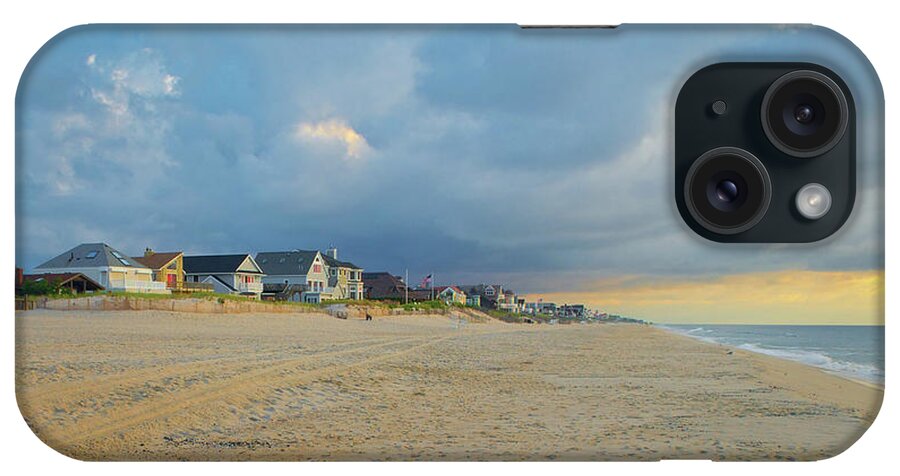 Beach iPhone Case featuring the photograph Jersey Shore Beachfront Homes at Sunrise by Matthew DeGrushe