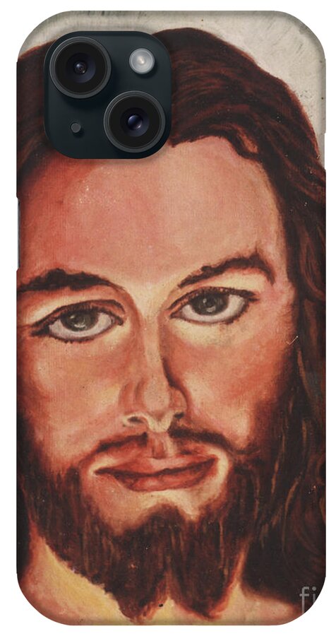 Sacred Heart Of Jesus iPhone Case featuring the painting Jesus from the Sacred Heart of Jesus collection by Remy Francis