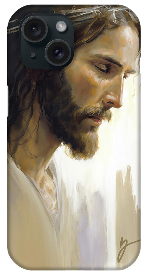 Jesus Of Nazareth iPhone Case featuring the painting Jesus of Nazareth by Greg Collins