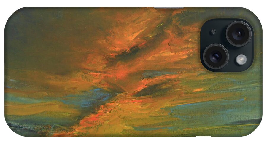 Abstract Impressionist iPhone Case featuring the painting Jewel Sunset by Jane See