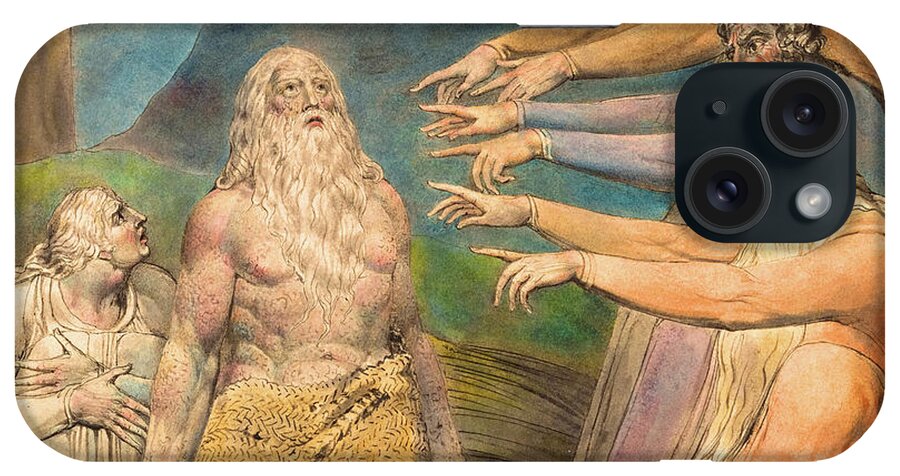 William Blake iPhone Case featuring the painting Job Rebuked by His Friends, 1757-1827 by William Blake