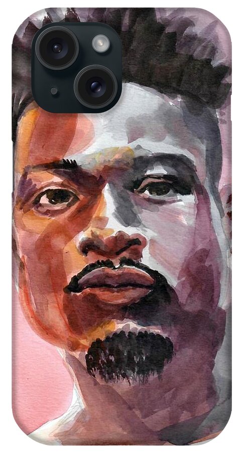 African American iPhone Case featuring the painting Johnathan by Mimi Boothby